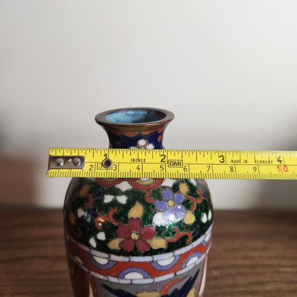 19th Century Mejili Dinbari Fine Japanese Antique Cloisonné Vase With Dragon Phe - Picture 3 of 7